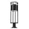 Z-Lite Luca Outdoor Pier Mounted Fixture, 1-Light, 9.25 In.W x 29.75 In.H, Black/Etched 517PHB-533PM-BK-LED - alternate 2